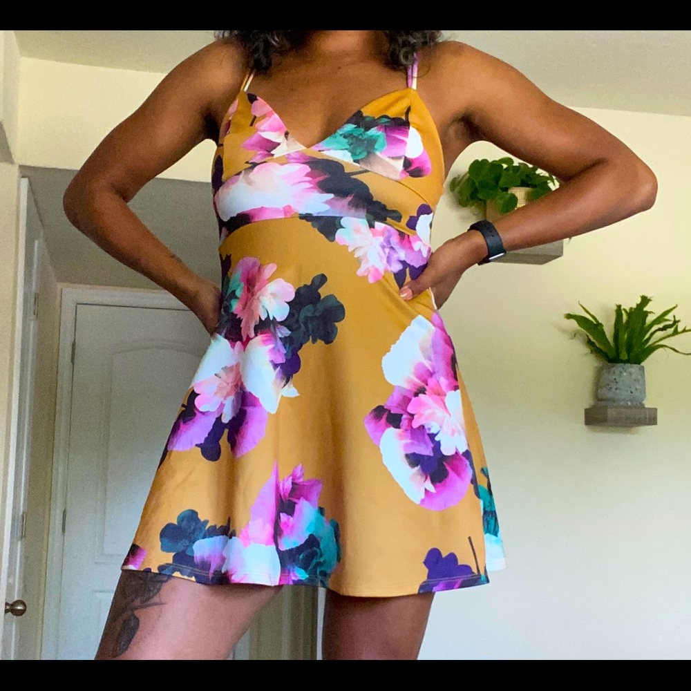 Floral spaghetti dress